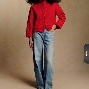 Sezane Thais Red Wool Jacket